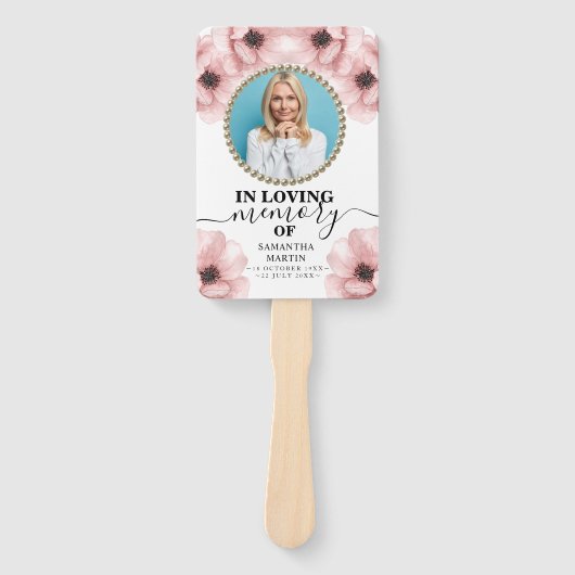 Elegant Flower Celebration of Life Hand Fan Handwaaier (Voorkant)
