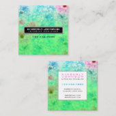 Elegant Flower Design Minimalist Editable Square B Vierkante Visitekaartje (Voorkant / Achterkant)