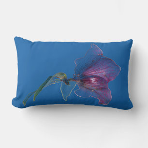 Elegant flower design pastel kobalt blue kussen