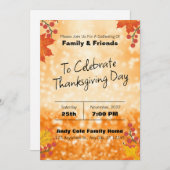 Élégant Flower Editable Thankgiving Invitation (Devant / Derrière)