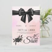 Élégant Flower Enregistrer la carte de date de pub (Debout devant)