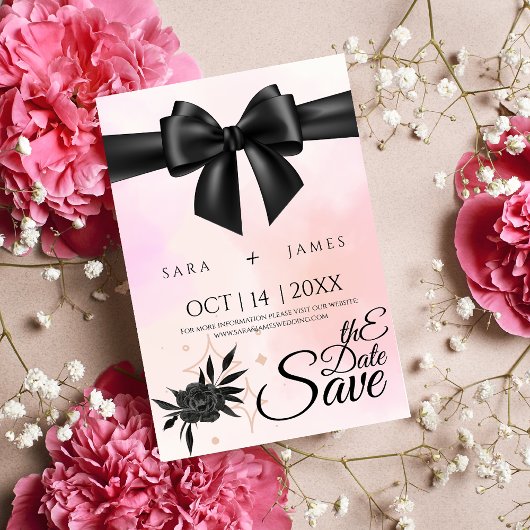 Élégant Flower Enregistrer la carte de date de pub