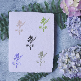 Elegant Flower Monogram Rubberstempel