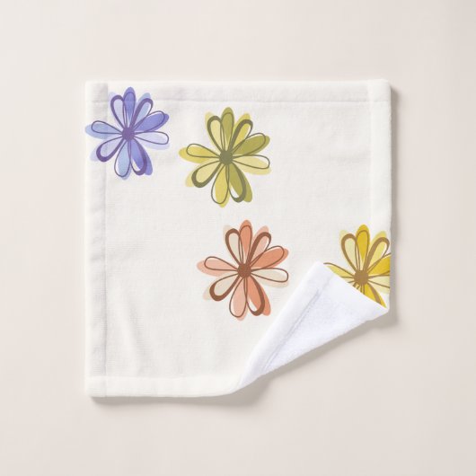 Elegant Flower Pattern Bad Handdoek (Wasdoekje)