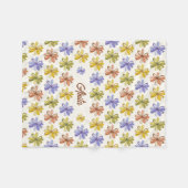 Elegant Flower Pattern Fleece Deken (Voorkant (Horizontaal))