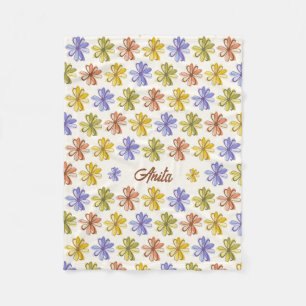 Elegant Flower Pattern Fleece Deken