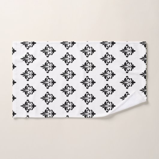 Elegant Flower Pattern in Black and White Bad Handdoek (Handdoek)