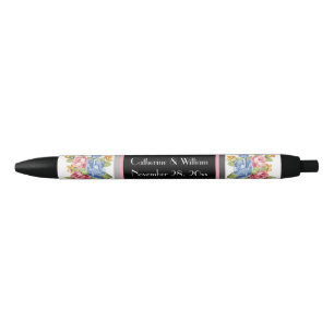 Elegant Flower Pattern Wedding Bride Groom Zwarte Inkt Pen