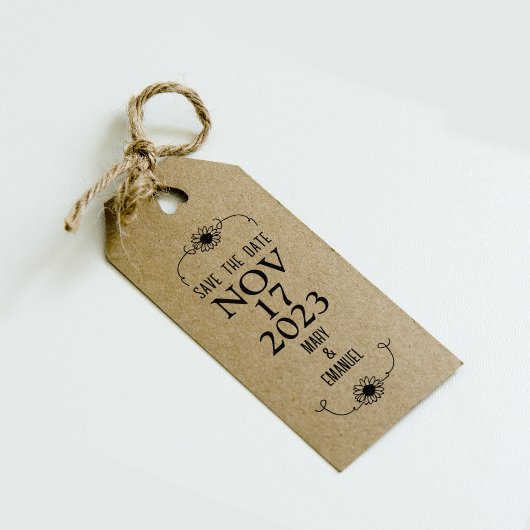 Elegant Flower Save the Date Wedding Rubberstempel