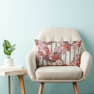 Elegant Flowers Antiek sleepstrips Kussen