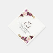 Elegant Flowers Eat Drink We zijn getrouwd bruilof Servet (Hoek)