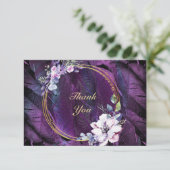 Elegant Flowers en Feathers Bedankkaart (Staand voorkant)