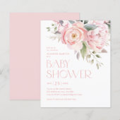 Elegant Flowers Garden Budget Baby shower Invite (Voorkant / Achterkant)