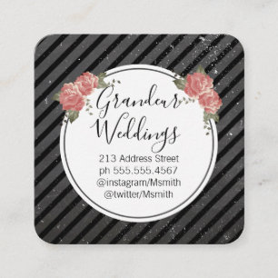 Elegant Flowers/Gespikkelde krijt Vierkante Visitekaartje