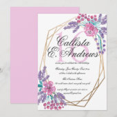 Elegant Flowers Gold Terrarium Waterverf Sweet 16 Kaart (Voorkant / Achterkant)