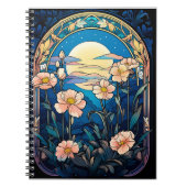 Elegant Flowers in Moonlight Art Nouveau Notitieboek (Voorkant)