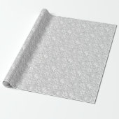 Elegant flowers light grey wrapping paper roll cadeaupapier (Uitgerold)