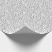 Elegant flowers light grey wrapping paper roll cadeaupapier (Hoek)