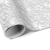 Elegant flowers light grey wrapping paper roll cadeaupapier (Rol Hoek)