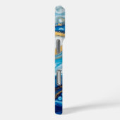 Elégant Fluid Art iPhone 16 Coque - Abstrait Blue (Verso / Droite)