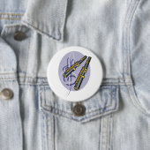 Elegant fluit duet muziek muziekinstrument ronde button 7,6 cm (In situ)