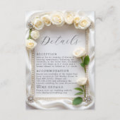 Elegant fluweel witte rozen Details Informatiekaartje (Voorkant)