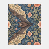 Elegant Flying Bat William Morris geïnspireerd Blo Fleece Deken (Voorkant)