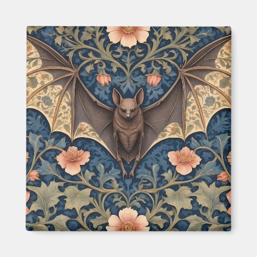 Elegant Flying Bat William Morris geïnspireerd Blo Magneet (Voorkant)