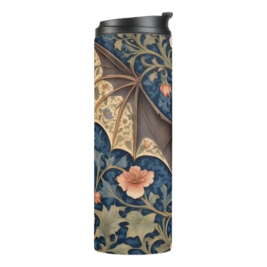 Elegant Flying Bat William Morris geïnspireerd Blo Thermosbeker (Gedraaid links)