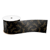 Elegant Flying Gold Dragonflies op Black Lint (Spoel)