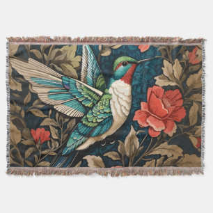 Elegant Flying Hummingbird William Morris geïnspir Deken