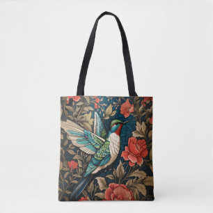 Elegant Flying Hummingbird William Morris geïnspir Draagtas