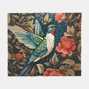 Elegant Flying Hummingbird William Morris geïnspir Fleece Deken
