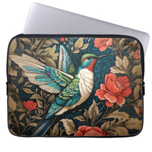 Elegant Flying Hummingbird William Morris geïnspir Laptop Sleeve