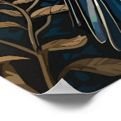 Elegant Flying Hummingbird William Morris geïnspir Poster (Hoek)