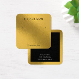 Elegant foil gold earing square display card vierkante visitekaartjes