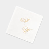 Elegant Foil Initial Wedding Napkin (Gauche)