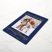 Élégant Foil Joyeux Carte photo de Noël (Rotation)