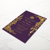 Elegant Foil Leaf Islamic Wedding Foil Invitation (Rotation)