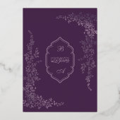 Elegant Foil Leaf Islamic Wedding Foil Invitation (Verso)