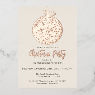 Elégant Foil Ornament Fête de Noël Invitation