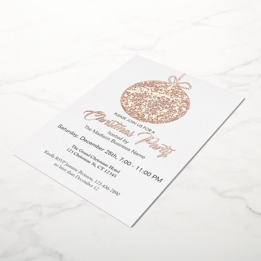 Élégant Foil Ornament Noël Fête Invitation (Rotation)
