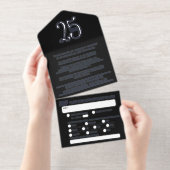 Elegant Foiled Tear-Off 25 Years in Business  All In One Uitnodiging (Uittrekbaar)