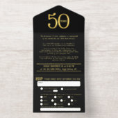 Elegant Foiled Tear-Off 50 Years in Business All In One Uitnodiging (Binnenkant)