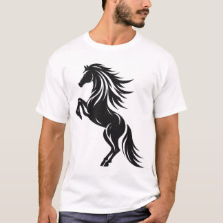 Elegant fokpaard silhouet ontwerp t-shirt