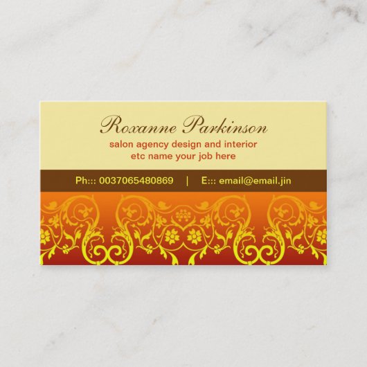 élégant folden le carte de visite jaune de (Devant)