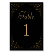 Elegant Foliage Black Gold Wedding Kaart (Achterkant)