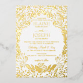 Elegant Foliage Botanical Wedding Folie Uitnodiging (Voorkant)