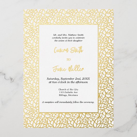 Elegant Foliage Botanische bruiloft Uitnodiging Ka (Voorkant)