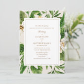 Elegant Foliage Bride Parents Cream & Gold Kaart (Staand voorkant)
